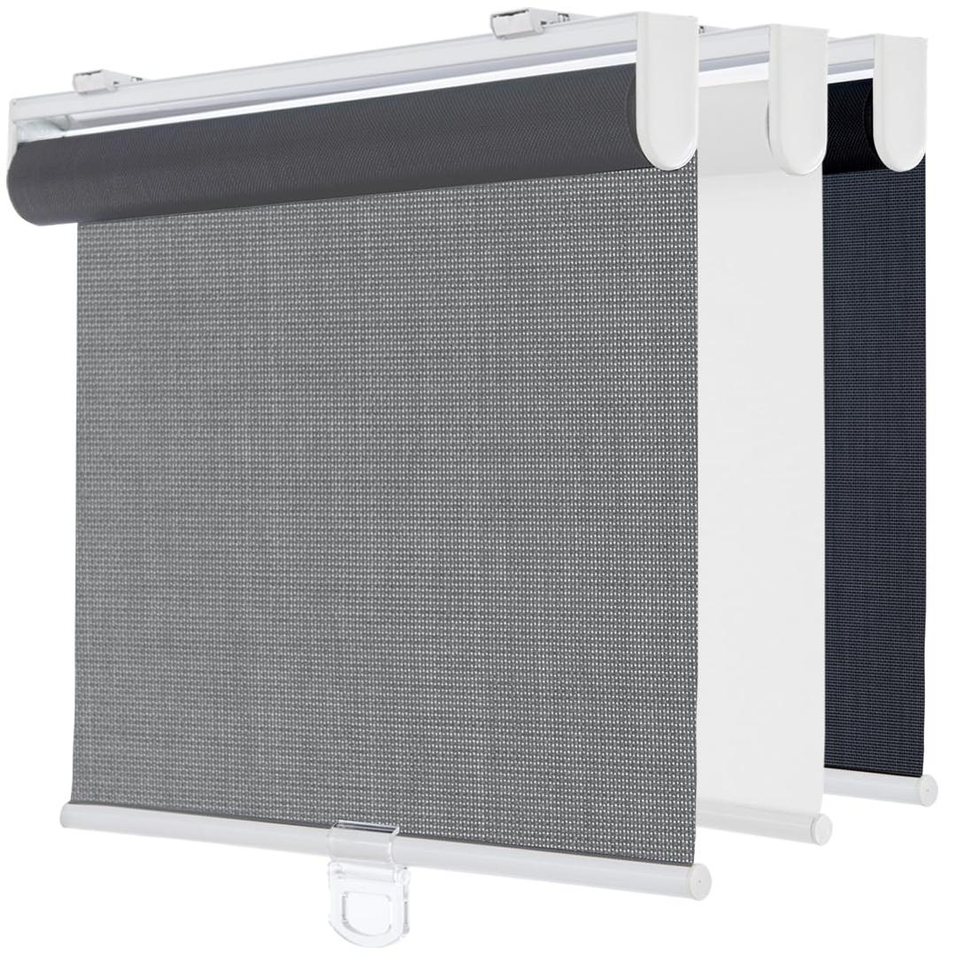 Cordless Light Filtering Roller Shades for Indoor Window,49" W x 72" H,Grey