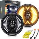MONDEVIEW 7 Inch LED Headlight Round H6024 High Low Beam, Turn Signal DRL Compatible with Jeep Wrangler Chevy Ford Nissan Hummer, 2 Pack