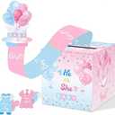 WNINK Baby Gender Reveal Pull Out Game with Voting Box, Gender Reveal Games, Fun Baby Shower Activity Keepsake, 50 Ballot Cards Boy or Girl Voting Box, Boy or Girl Party Supplies