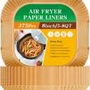 375Pcs Air Fryer Paper Liners, 8" Square Air Fryer Liners Disposable, Heavy-Duty Parchment Paper for 5-8 qt Airfryer, Non-Stick & Non-Leak Paper Liners for Oven Pan, Deep Fryer Parts & Accessories
