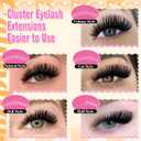 calphdiar Lashes Clusters 60D+80D Thick Eyelash Clusters 480PCS Wispy Lash Clusters Eyelash Extensions Fluff D-curly Individual Lashes 10-18mm DIY Volume Lash Extension at Home