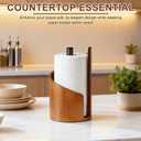 Paper Towel Holder - 100% Natural Wood, Wooden Wood Stand with Iron Base, Wooden Paper Towel Holder for Kitchen, Desktop, Cabinet (Brown)