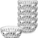 6 pack 2oz Glass Bowl Set Round Small Serving Dish for Dessert Salad Snack Ingredient Bowls for Prep Crystal Clear Relish Tray for Appetizer Sauces Dip
