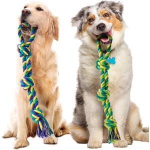 SHARLOVY Dog Rope Toy for Medium Dogs, 2 Pack Heavy Duty Dog Chew Toys for Aggressive Chewers, Interactive Tug of War Dog Toys for Medium to Large Breed