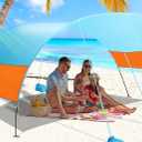 EKRISON Beach Canopy Sun Shade, Beach Tent Sun Shelter Wind Sail Camping Sun Shelter Portable Seaside Tent Shelter Canopy Outdoor Beach Sun Shade for Family Vacation and Camping (Patent Pending)