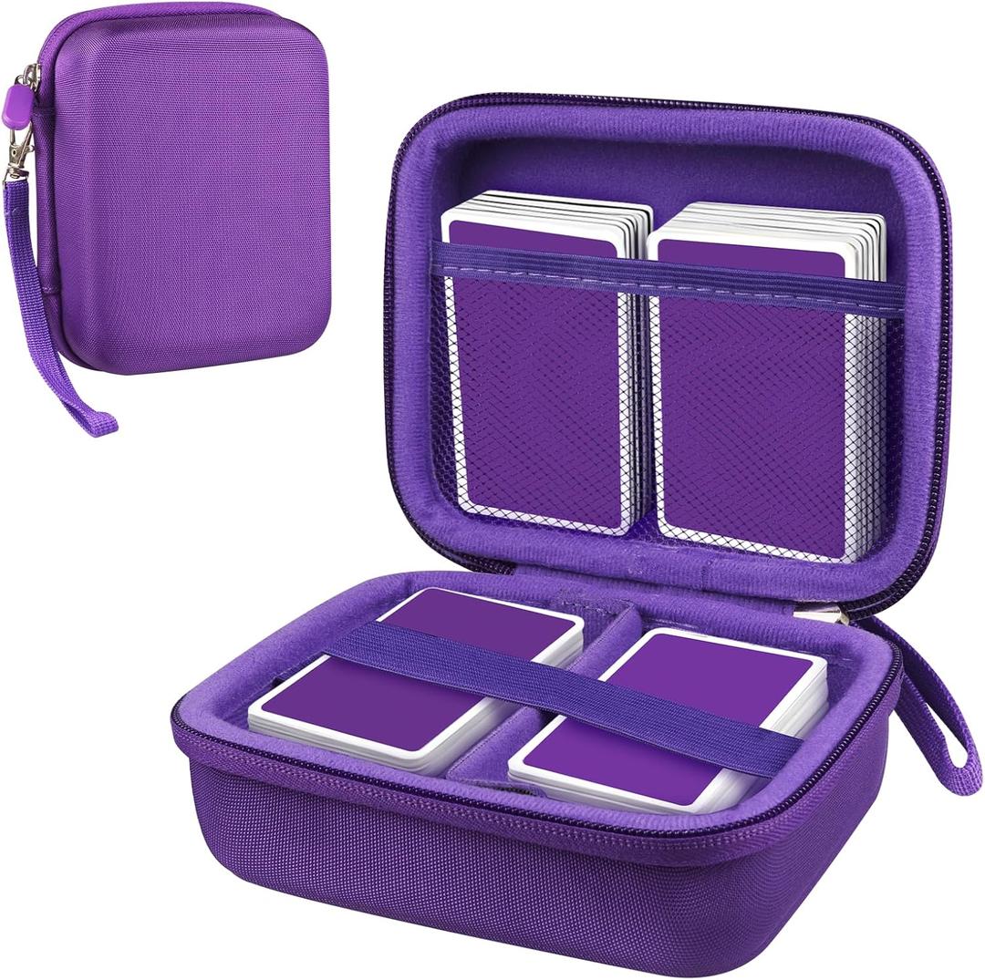 300+ Game Card Storage Box, Collectible Trading Card Storage Holder Compatible with UNO/MTG/YuGiOh/TCG, Sports Cards Playing Card Game Storage Box, Purple (Case Only)