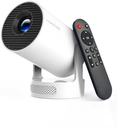 Magcubic Mini Projector 4K support with WiFi 6 and Bluetooth 5.4, 5w Soundbase Speaker, Auto Vertical Keystone 180°Rotatable Portable Proyector for Home Bedroom Outdoor HY300Pro+