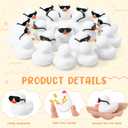Sosation 36 Packs Mini Rubber Ducks with Sunglasses Sets 2.2 Inch Bath Squeaky Rubber Duckies Cute Float Bathtub Toys for Birthday Party Favors Class Carnival Prizes Car Decor(White)