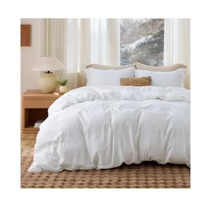 Bedsure White Duvet Cover Queen Size - Soft Double Brushed Bedding Set for Kids & Adults, Zipper Closure, 3 Pieces, Includes 1 Duvet Cover (90"x90") & 2 Pillow Shams, NO Comforter
