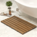 Bamboo Wooden Bath Floor Mat for Luxury Shower - Non-Slip Bathroom Waterproof Carpet for Indoor or Outdoor Use (Walnut,31.3 x 18.1 x 1.5 Inches)