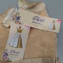 Flower Girl Dress for Wedding Pleated V Neck Satin Tulle Princess Dress Junior Bridesmaids Pageant Formal Ball Gown, No Size, Beige