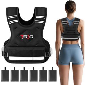 TB3C Adjustable Weighted Vest for Women - 04-10lb for Strength Training Body Weight Vest for Running Walking and Home Workouts Black