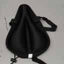 Gel Bike Seat Cover Padded Bicycle Saddle Covers for Women & Men, Most Comfortable Exercise Bike Seat Cushion Cover, Soft for Spin Indoor Outdoor Cycling Class Mountain Stationary Bikes (Black-Standard)