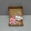 ASTARON 32 Pcs Ball Cake Topper Decorations Mini Balloons Cake Topper Sticks Foam Balls Cake Picks Cake Topper Balls Cake Decorations for Wedding Party Birthday Cake Decorations (Rose goldPink)