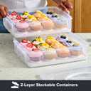 Snapware (2-Layer, 24 Cupcakes Plastic Detachable Cupcake Carrier Storage Container With Lid and Handle, Freezer Dishwasher Microwave Safe