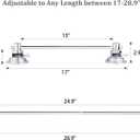 Sneatup Suction Cup Extendable 17-29" Stainless Steel Towel Bar (Chrome Plating)
