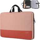 Ytonet Laptop Sleeve Case 15.6 Inch, Water Resistant Laptop Cover TSA Travel Business Computer Carrying Case with Handle, Compatible with HP Dell Lenovo Asus Notebooks, Gifts for Women, Coral Pink