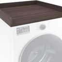 Washer Dryer Countertop Only,Edge Rails-27.5" Depth*27.5" Width Laundry Room Organization,High-Adhesion Non-Slip Protective Layer,with Edge Rails (Brown)