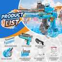 Electric Water Gun for Adults Kids, Automatic WaterGun with Led Light, Long Range Transparent Electric Squirt Gun Blaster Summer Outdoor Pool Party Toys Gifts for Boys Girls 2Pack(Blue Black)