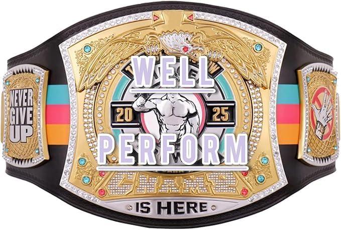 Kids World Champion Belt  Gold Edition Wrestling Belts | Adjustable Strap Custom Championship Trophy Belt (John Cena Black Spinner Kids)
