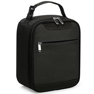 Tuwubi Lightweight Insulated Lunch Bag for Men Women & Kids - Portable Lunch Tote with Clip-On Handle for Work, School & Gym, 6 Can Capacity, Black