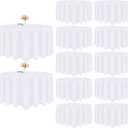 12 Pack White Round Tablecloth 120 Inch White Table Cloth Stain and Wrinkle Resistant Reusable and Washable Polyester Fabric Table Covers for Buffet Wedding Party and Banquet