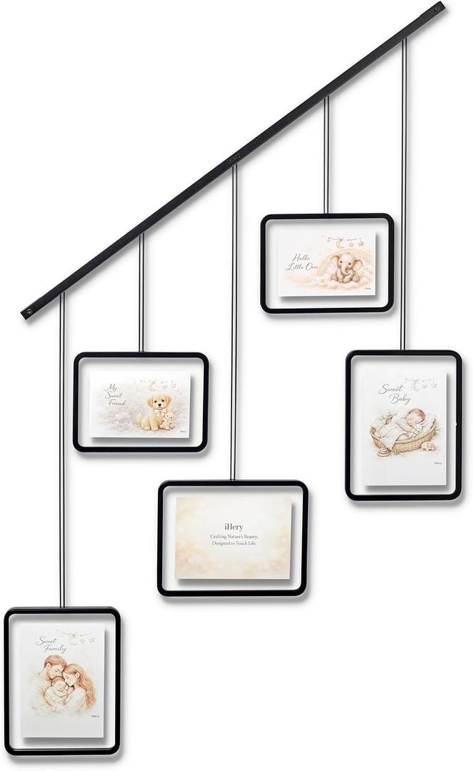 iHery ALIGN Magnetic Hanging Picture Frame Gallery Wall System Set of 5
