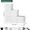 Cube Storage Organizer, 6-Cube Shelves Unit with Doors, DIY Stackable Plastic Clothes Organizer for Bedroom and Under Stairs Storage Unit, Each Compartment 30 x 30 x 30 cm White ATTSL6002