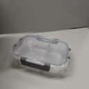 VERONES 5 Pack Glass Meal Prep Containers 2 Compartment Set, 36OZ Airtight Glass Lunch Containers, Glass Food Storage Containers with Lids, for Microwave, Oven, Freezer & Dishwasher Friendly,Grey