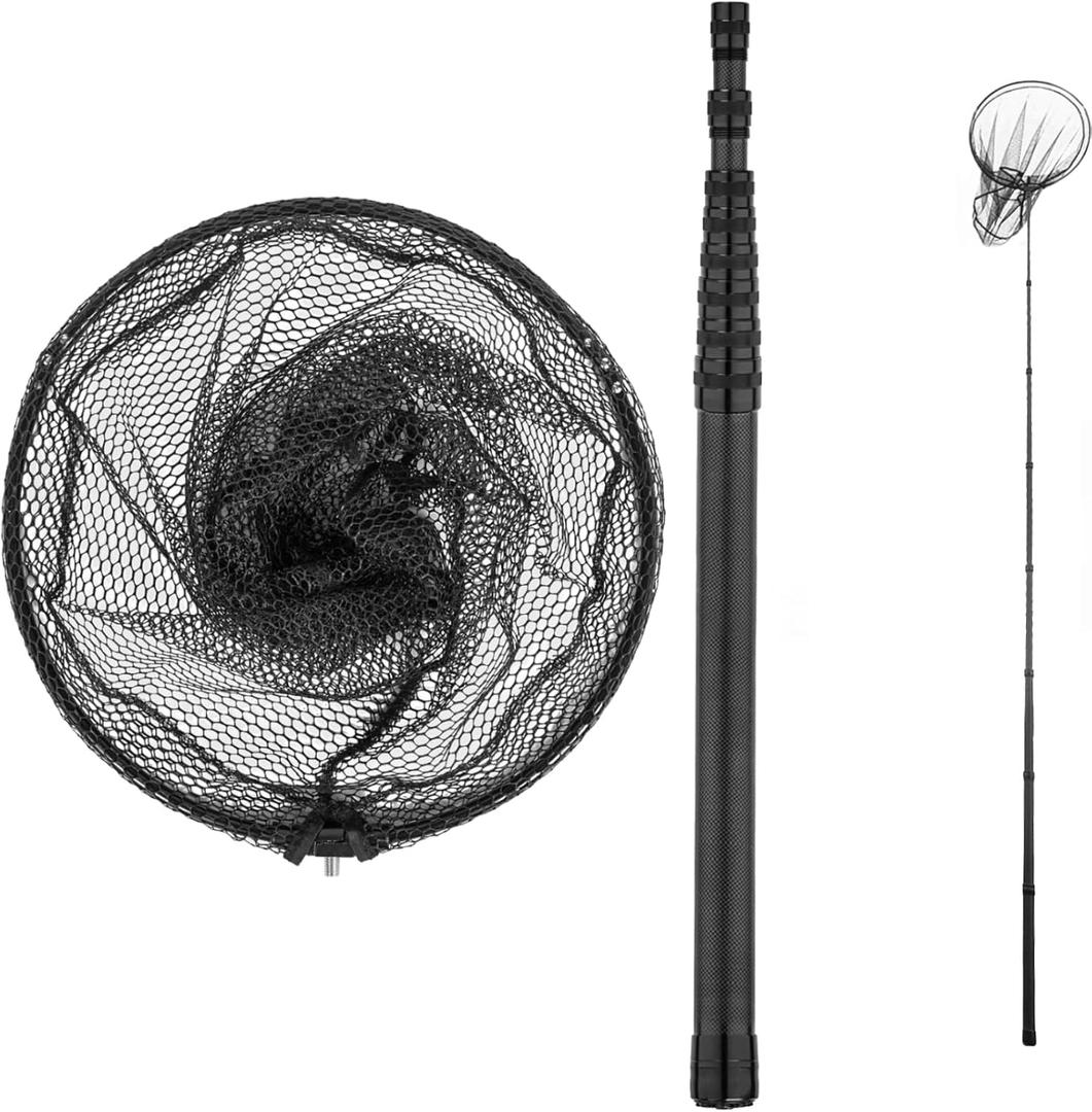 9ft/11.15ft Extra Long Fishing Net with Telescoping Handle, 11.15ft/133.8"