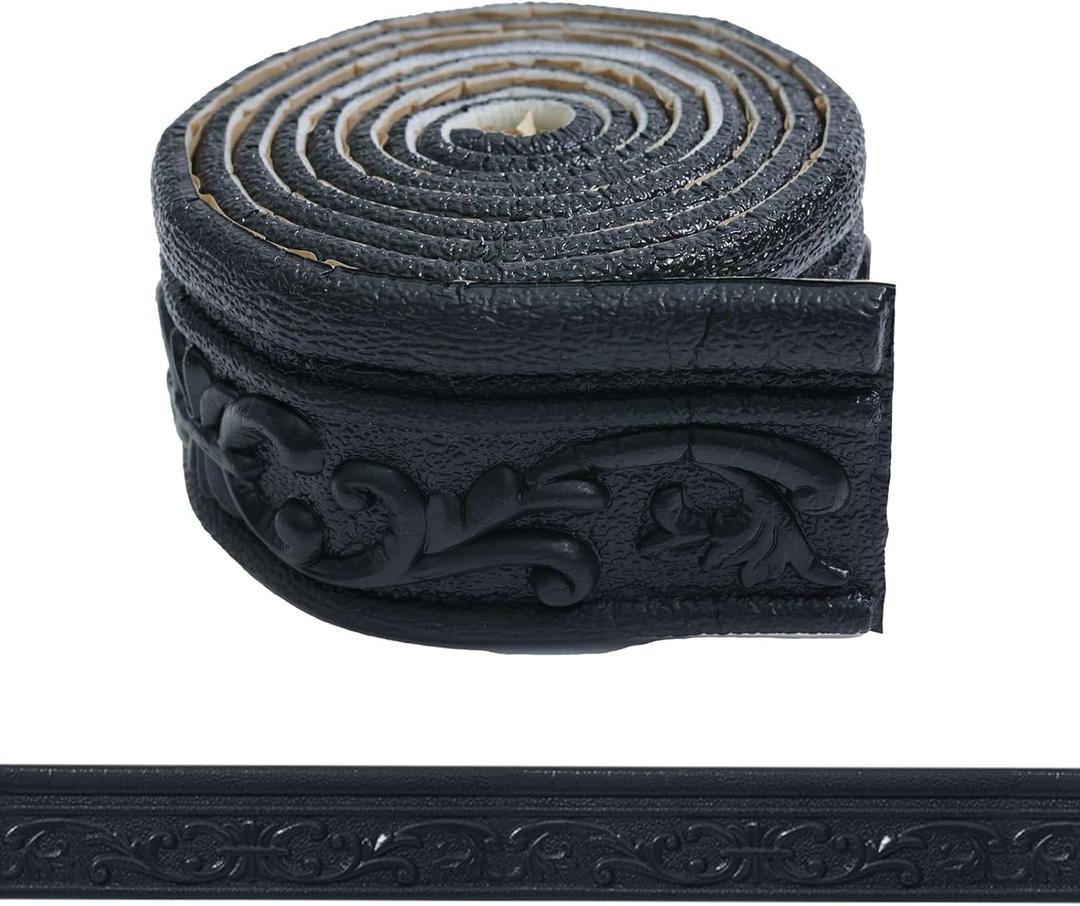 WADILE 90"x 3.1" Crown Molding Peel and Stick, Flexible Wallpaper Border Wall Trim Border, Self Adhesive Mirror Moulding Frame Lines, 3D Edging Foam Wallpaper Border Ceiling Baseboard, Brown