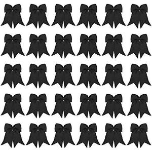 Syhood 30 Pcs Burlap Bows Knot Handmade Ribbon Natural Rustic Burlap Bows Wreath Decorative Bowknot Ornaments for Christmas Tree Home Decoration Festival Party Supplies(Black)