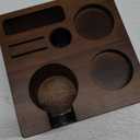 54mm Espresso Tamping Station V3 Walnut Portafilter Holder Espresso Organizer for Breville Machines with Tamper Holder, Distributor Slot, and Multi Accessory Storage