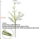15 Bundles Artificial Flowers White Artificial Daisy Flowers UV Resistant Outdoor Fake Wildflowers with Stems Faux Greenery Shrubs Plants Arrangements for Wedding Decoration Home Garden Decoration