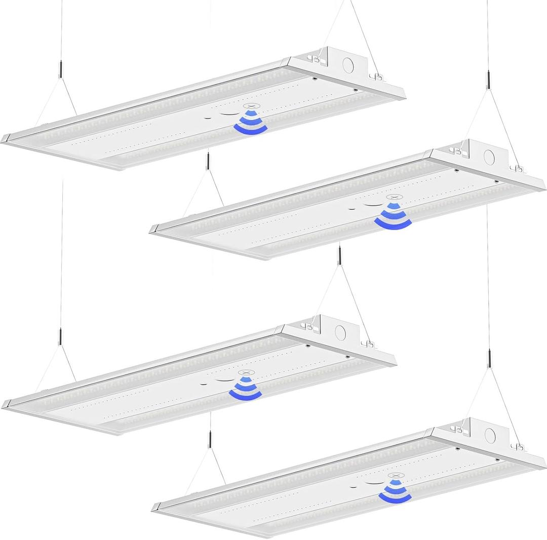 LED Linear High Bay Light 4-Pack, 210W 31500LM 0-10V Dimmable 5000K Daylight, Adjustable High Bay LED Shop Lights Lighting Fixtures for Garage Warehouse Workshop, UL