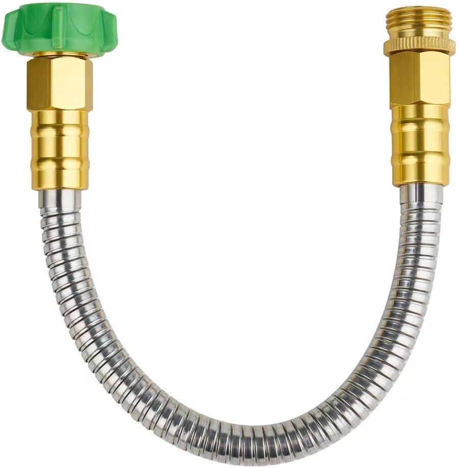 SKYWARD 304 Stainless Steel Short Garden Hose 1 ft with Female to Male Metal Connector, Anti-Leakage, Flexible & Lightweight Kink Free Water Hose, Easy to Use & Store (1ft)