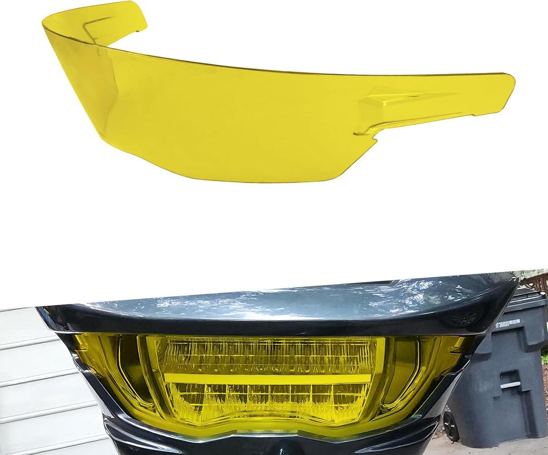 Front Headlamp Protection Cover Motorcycle Headlight Lens Guards Fit for Harley CVO Road Glide FLTRXSE 2023-2025 FLTRXST 2024-2025 (Yellow)