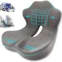 Seat Cushion, Memory Foam Truck Seat Cushion, L-Shaped Ergonomic Design Chair Cushion with Lumbar Support for Back Pressure Relief, for Long Sitting Office Worker and Truck Drivers