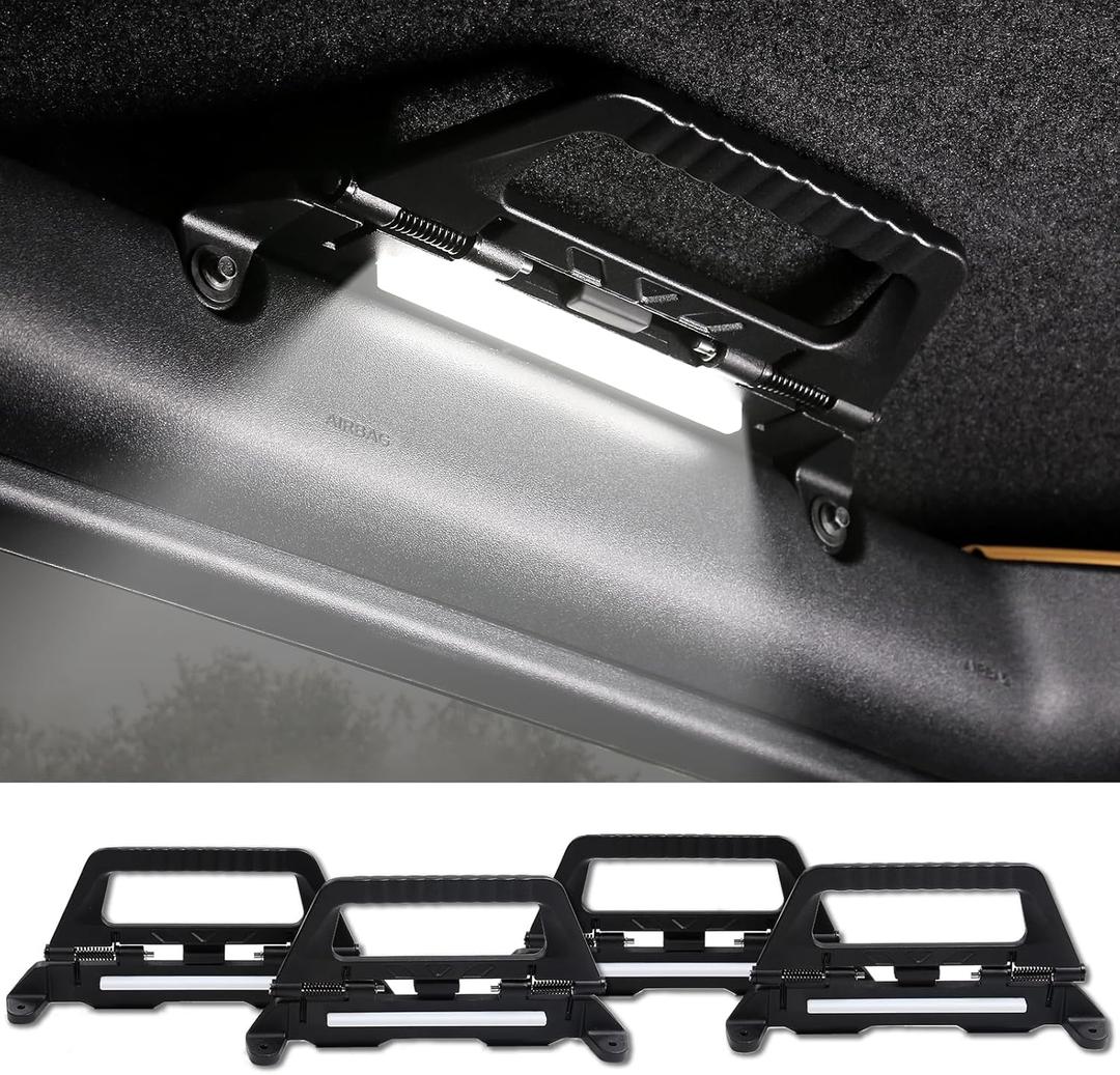 Mabett Grab Handles with Demo Light Kit for Ford Bronco 2025 2024 2023 2022 2021 2/4-Door, Aluminum Alloy Roll Bar Grab Handles for Bronco Accessories. (NOT for Bronco Raptor)