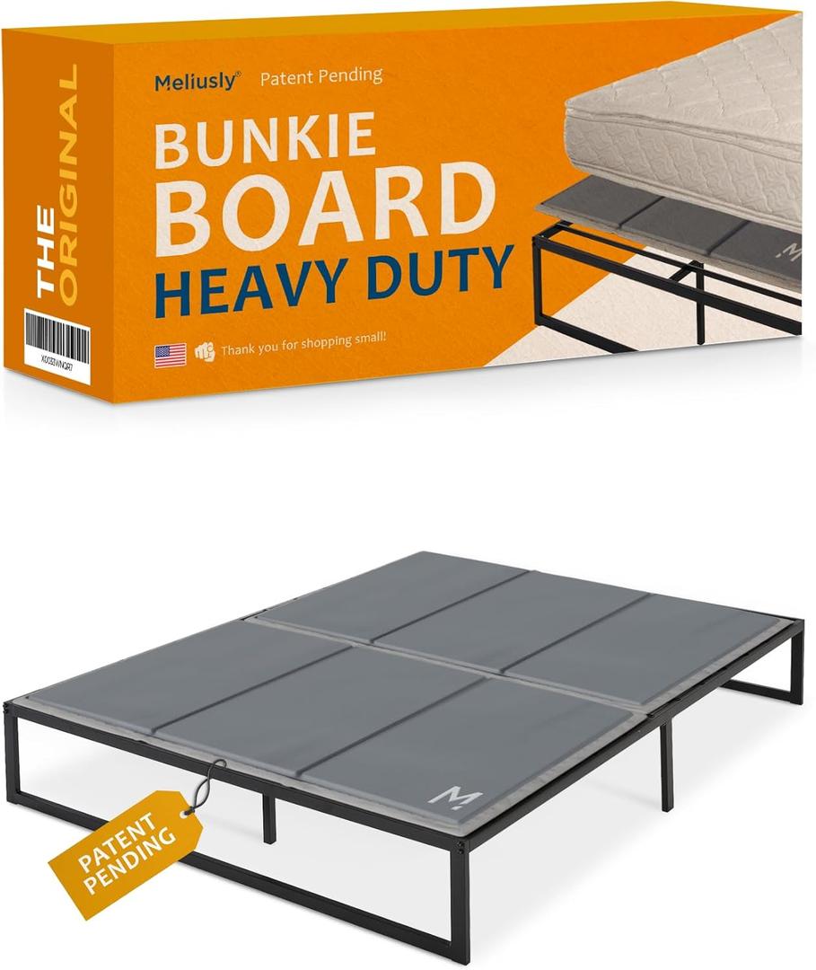 Meliusly Heavy Duty 10mm Bunkie Board King Size (76x80'') Patent Pending Low Profile Bed Board Design - Breathable, Noise Minimizing, Moisture Resistant Bunkieboards, Low Profile Bed Support