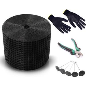 Solar Panel Bird Guard,8in x100ft Critter Guard for Solar Panels with 80pcs Fastener Clips,PVC Coated Critter Guard with Gloves and Pliers,1/2in Pigeon Solar Panel Mesh for Bird Proofing