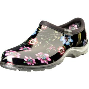 Sloggers Original Waterproof Rain and Garden Shoe for Women Outdoor Slip-On Garden Clog - Made in The USA with Premium Comfort Insole and Arch Support - Ditsy Spring Black, Size 8