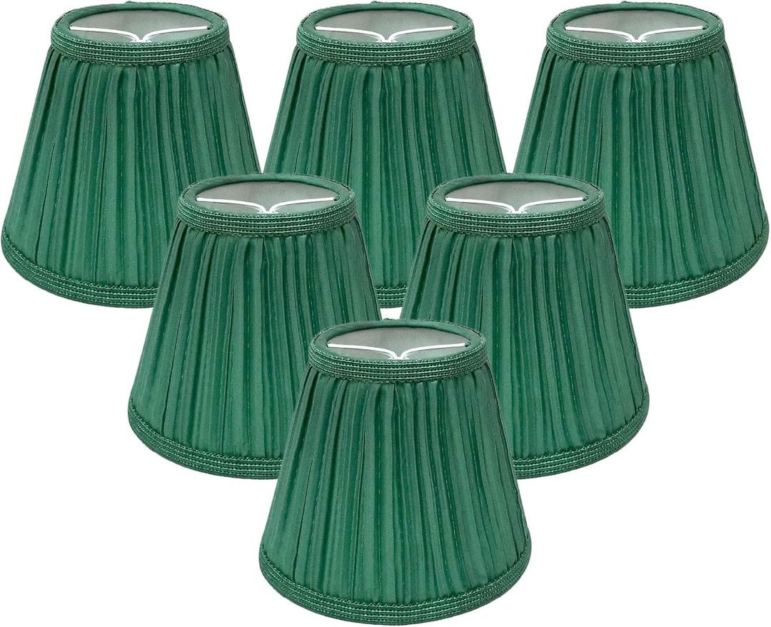 Royal Designs, Inc. CS-1059-5GR-6 Designer Mushroom Pleat Empire Chandelier Lamp Shade, 3 x 5 x 4.5, Green, 6-Pack