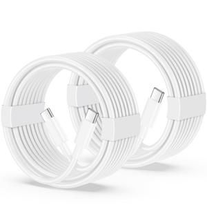 3 x USB C to USB C Cable, 2-Pack 10FT 60W Fast Charging Cable Long Type C Charger Cord for iPhone 17/17 Pro/17 Pro Max/Air/16/15 Pro Max/Plus, iPad, MacBook, Galaxy S25/S24, Pixel 10/9/8, Tablet, Android