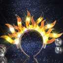 REETAN Light Up Fire Headband Flame Headpiece Rave Hair Accessories for Women