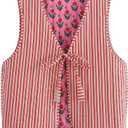 Cutecore Y2K Coquette Vests for Women Floral Aesthetic Cottagecore Sweater Kawaii Fairycore Clothing Cute Japanese Tops (Pink, M)