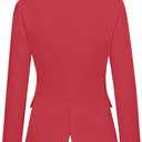 luvamia Women's Long Sleeve Formal Notch Lapel Button Down Blazer Pockets Jacket (Red, S)