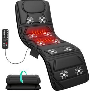 Full Body Massage Mat Pad for Bed, Massage Chair Pad with 10 Vibration Motors & 5 Massage Modes, Vibrating Heating Massage Mattress Pad for Back, Massager with Auto Shut Off, Gift for Men Women