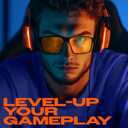 Titan Gaming Glasses, Anti Blue Light Glasses Men, UV400 Protection Blue Light Blocking Glasses for Computer Eye Strain (Black)