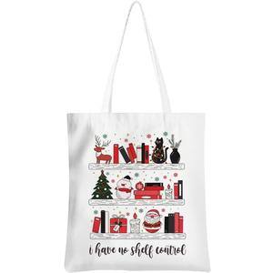 Christmas Book Tote Bags Bookish Gifts Book Lovers Gifts for Women Librarian Bookish Readers